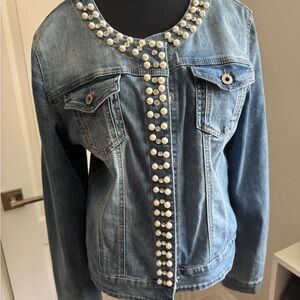 Pearl Embellished Denim Jacket